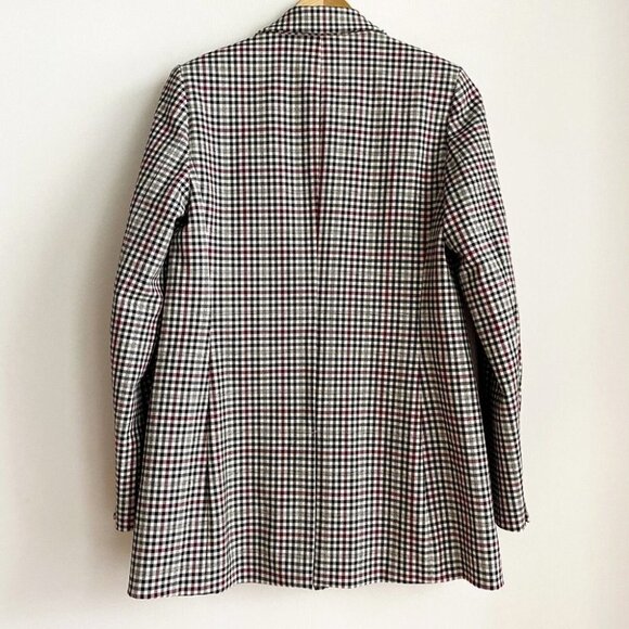 Michael Michael Kors Micro Plaid Structured Double Breasted Blazer 6 - Picture 8 of 13